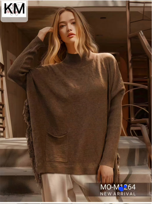 Tassle Textured Fine Knit