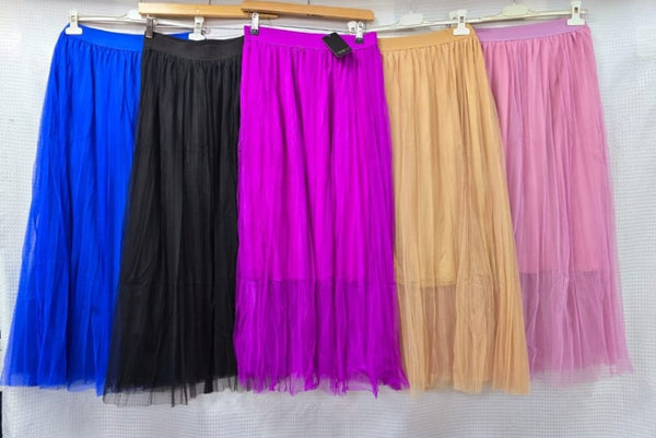 Tulle Mesh Maxi Skirt