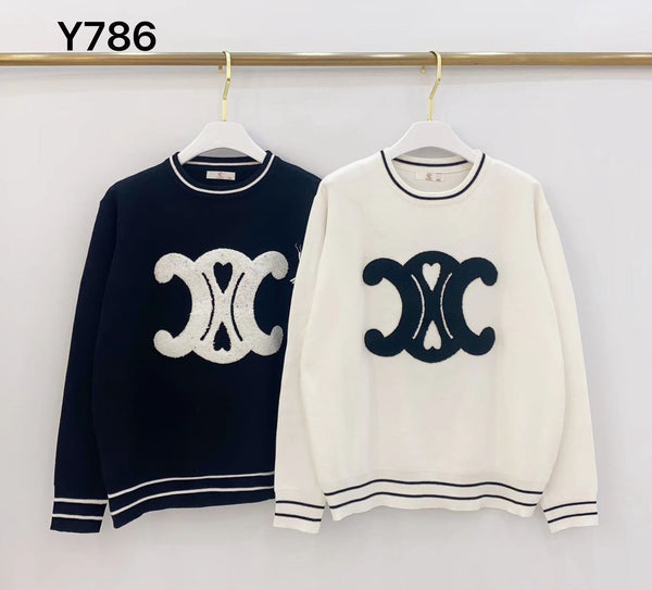 Design Embroidered Mono Knit Jumper