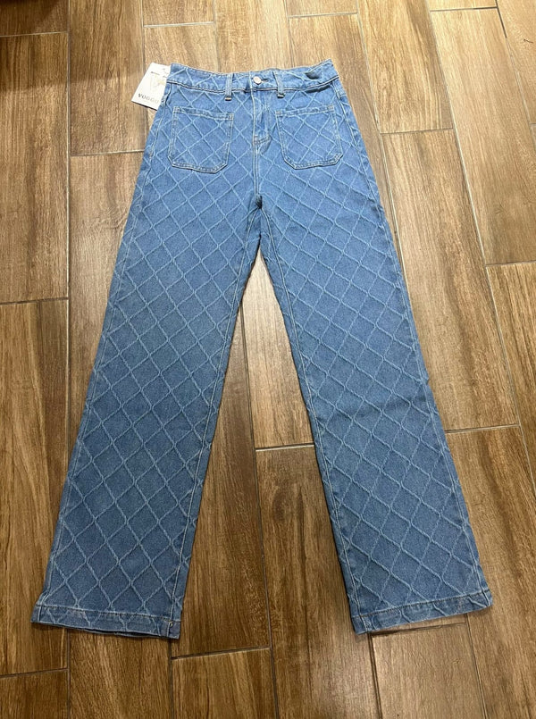 Textured Wide Leg Voggo Jeans