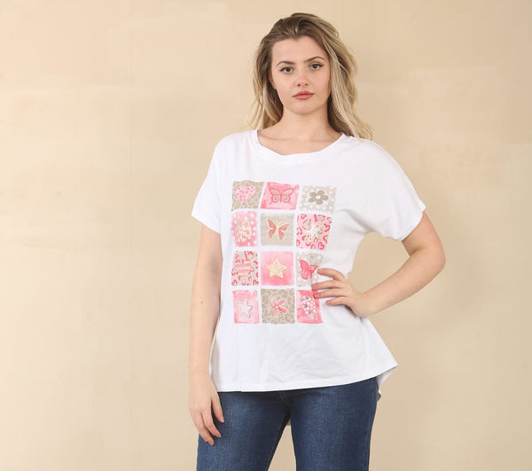 Butterfly Star Cotton T-Shirt Top