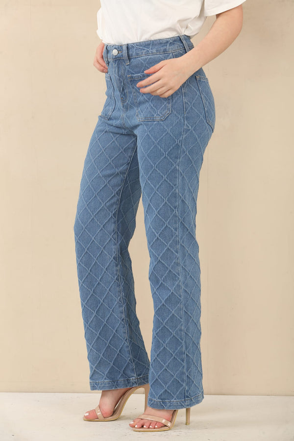 Textured Wide Leg Voggo Jeans