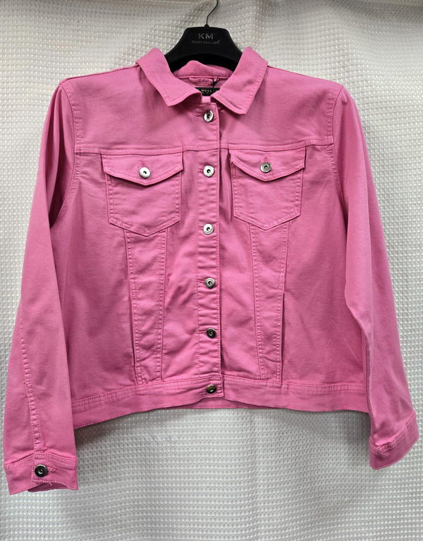 Kurt Muller Fuschia Pink Cosmo Washed Denim Cotton Stretch Jacket