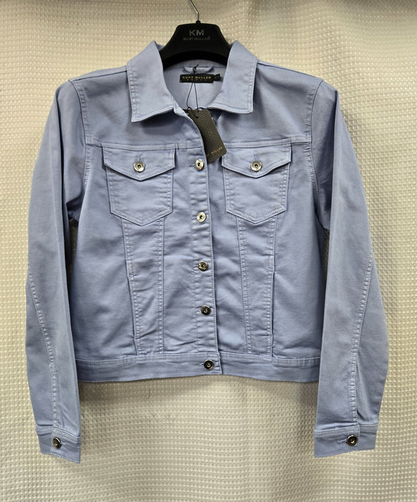 Kurt Muller Sky Blue Washed Denim Cotton Stretch Jacket