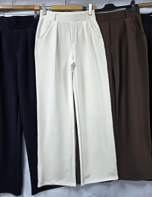 Wide Leg Yu&Me Scuba Bi Stretch Elasticated Stretch Trousers