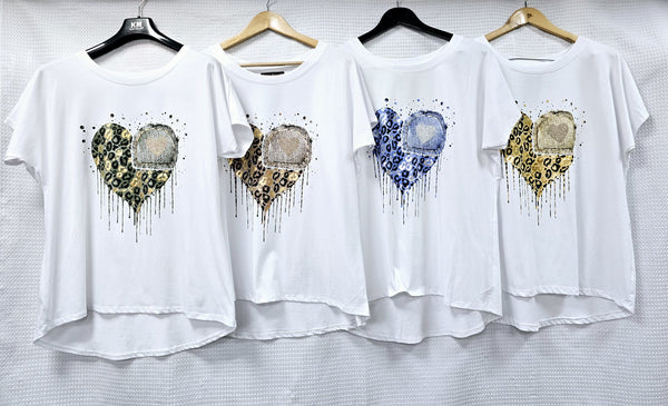 Melting Heart Cotton T-shirt Top