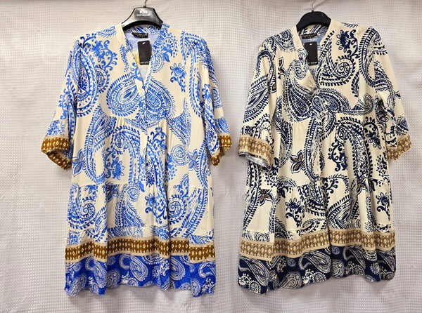 Paris Paisley Smock Tunic Dress