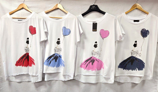 Balloon Girl Cotton T-shirt Top