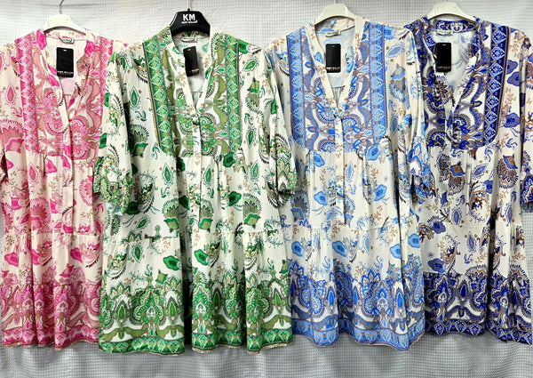 Baroque Print Smock Tunic Dress