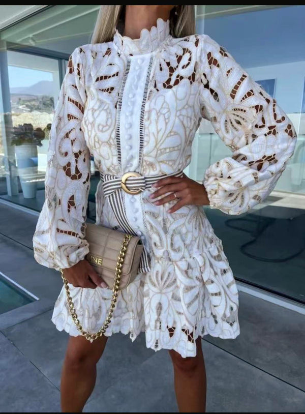 Kourtney Lace Zip Back Dress