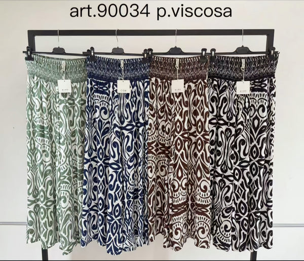 Tonal print Palazzo Trousers