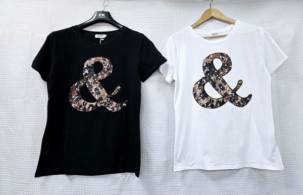 & Slogan Embellished Cotton Tshirt