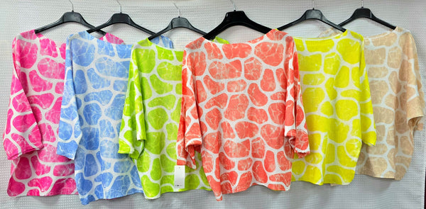 Pebble Print Crew Neck Fine Knit