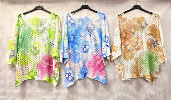 Pastel Lily V Mesh Knit