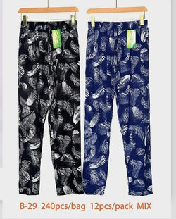 Feather Print Tapered Trousers