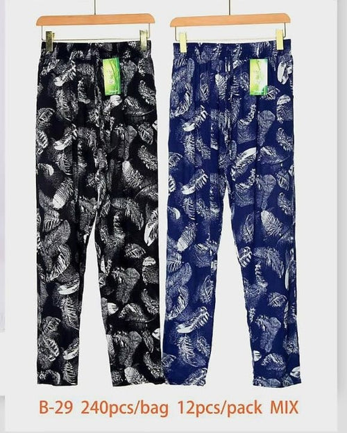 Feather Print Tapered Trousers