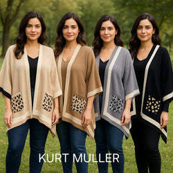 Luxe Leopard trim Coatigan Wrap