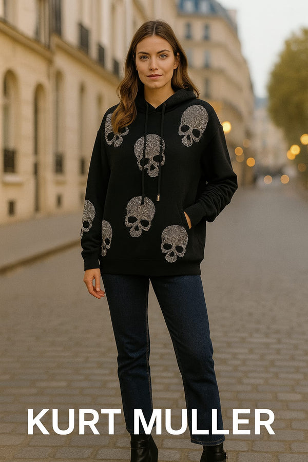 Diamante Skull Hoody Jumper