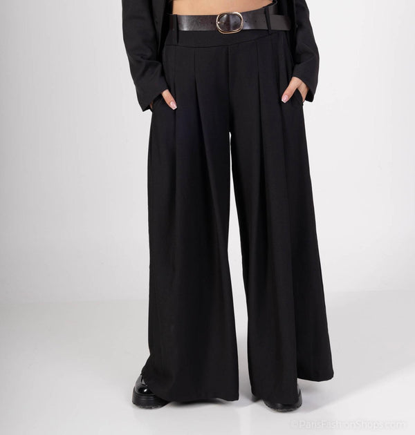 Zra Classy Wide Leg Belted Trousers