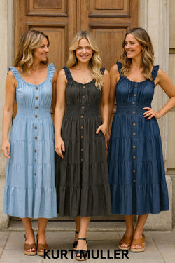 Sleeveless Midaxi Denim Look Dress