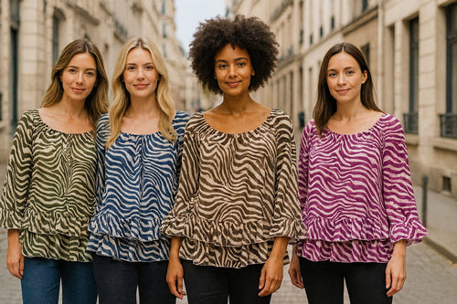 Tiered Zebra Tunic Top