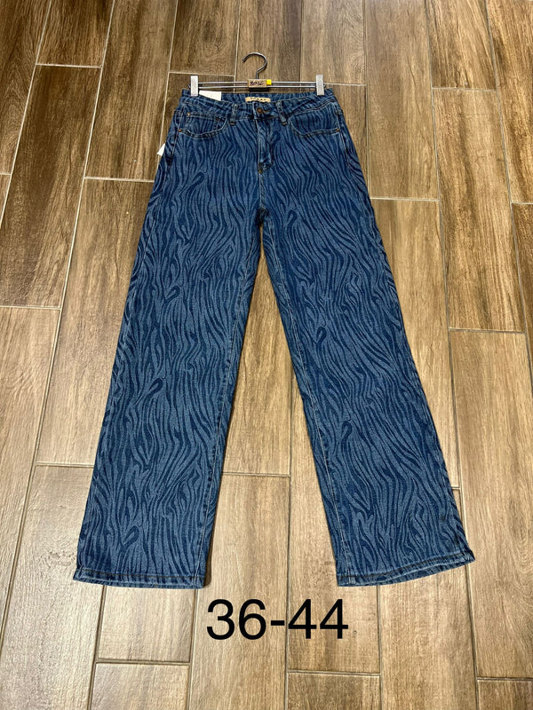 Zebra Wide leg Stretch Jeans