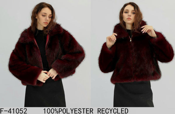 Luxury Faux Fur Gold Zip Coat