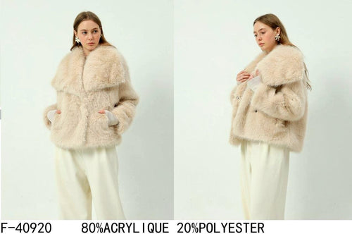 Big Collar Soft Touch Luxurious Faux Fur Coat