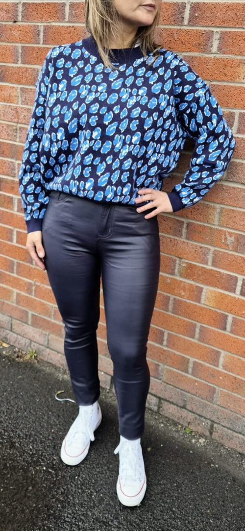 Vegan Leather Look Bi stretch Jeans