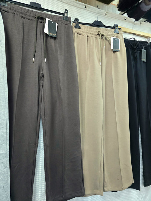 Wide Leg Front Seam Joggers