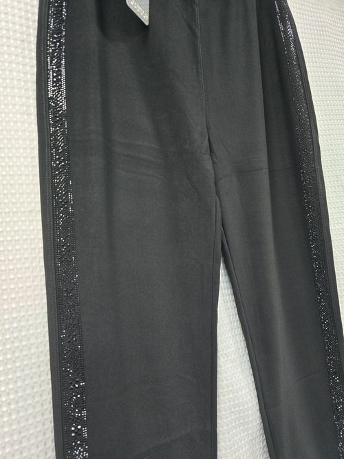 Side Sparkle Stretch Black Trousers