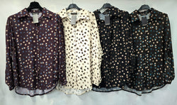 Tonal Polka Dot Print Shirt