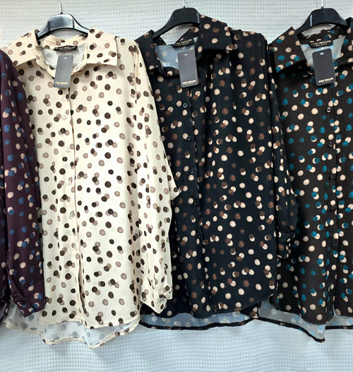 Tonal Polka Dot Print Shirt