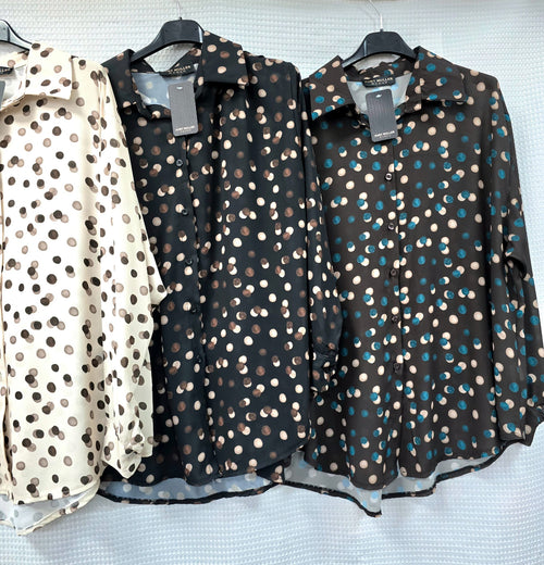 Tonal Polka Dot Print Shirt