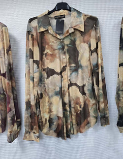 Vintage Floral Sateen Sheer Shirt