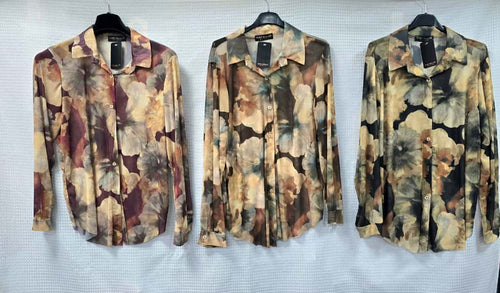 Vintage Floral Sateen Sheer Shirt