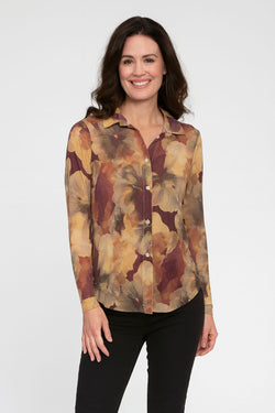 Vintage Floral Sateen Sheer Shirt