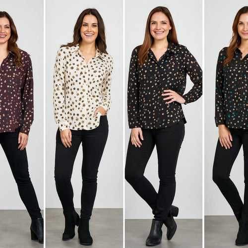Tonal Polka Dot Print Shirt