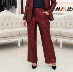 Sequin Wide Leg Trousers