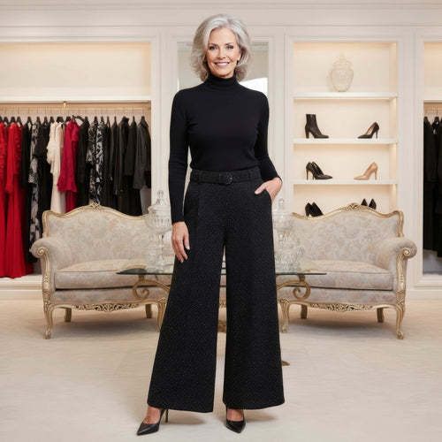 Diamante Stud Wide Leg Trousers