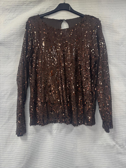 Crew Neck Sequin Blouse