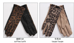 Soft Suedette Leopard Crystal gloves