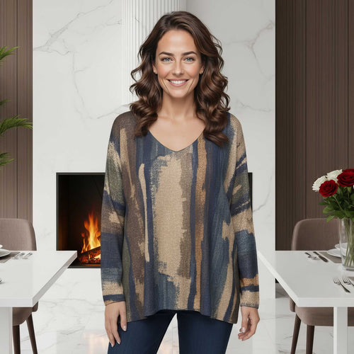 Topaz V Neck Fine Wool Blend Relaxed fit Knit