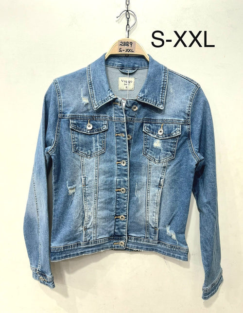 Vintage Wash Rip Stitch Stretch Denim Jacket