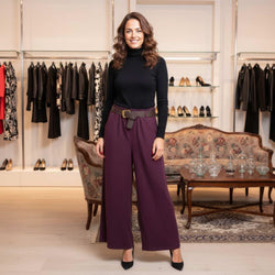 Cord Soft Lined Wide Leg Trousers