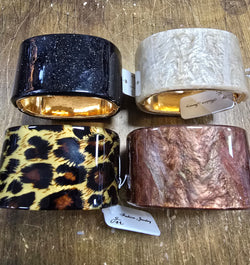 Shimmer Gold Metal Clasp Cuff Bracelet