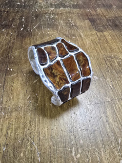 Chocolate Marble Metal Cuff bracelet