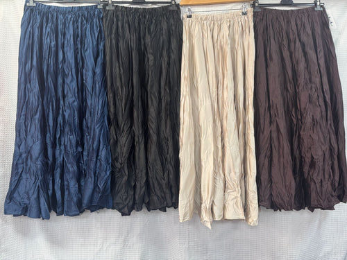 Crinkle Satin Elasticated Maxi Skirt