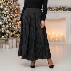 Crinkle Satin Elasticated Maxi Skirt