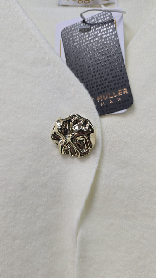 Vintage Gold Metal Button Wool Blend V Waistcoat